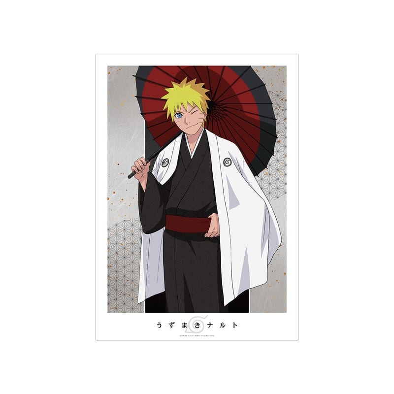 NARUTO & BORUTO NARUTO-ナルト- 疾風伝 描き下ろしイラスト うずまきナルト 番傘和装Ver. A3マット加工ポスター eeo Storeで取扱中