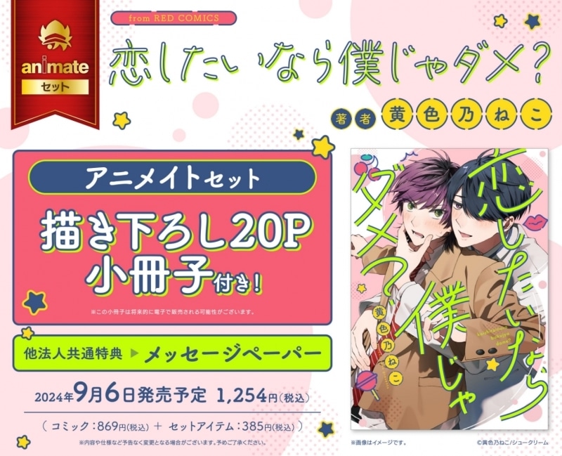 [BL漫画] 恋したいなら僕じゃダメ? アニメイトセット【描き下ろし20P小冊子付き】
 
2024年9月6日発売
で取扱中