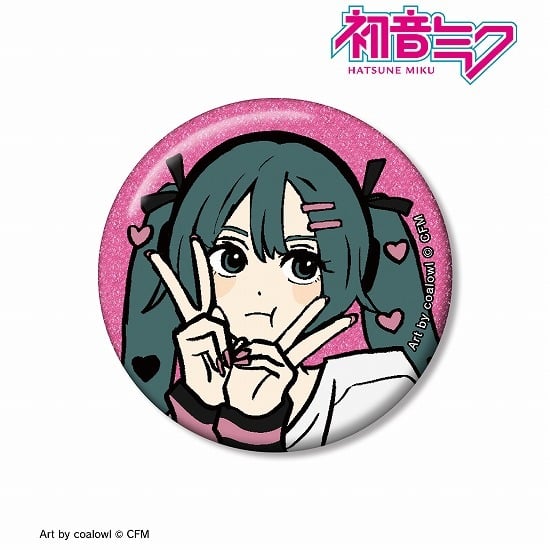 初音ミク 描き下ろし ハートver. Art by coalowl グリッター缶バッジ ver.B                     ホビーストックで2024年12月発売