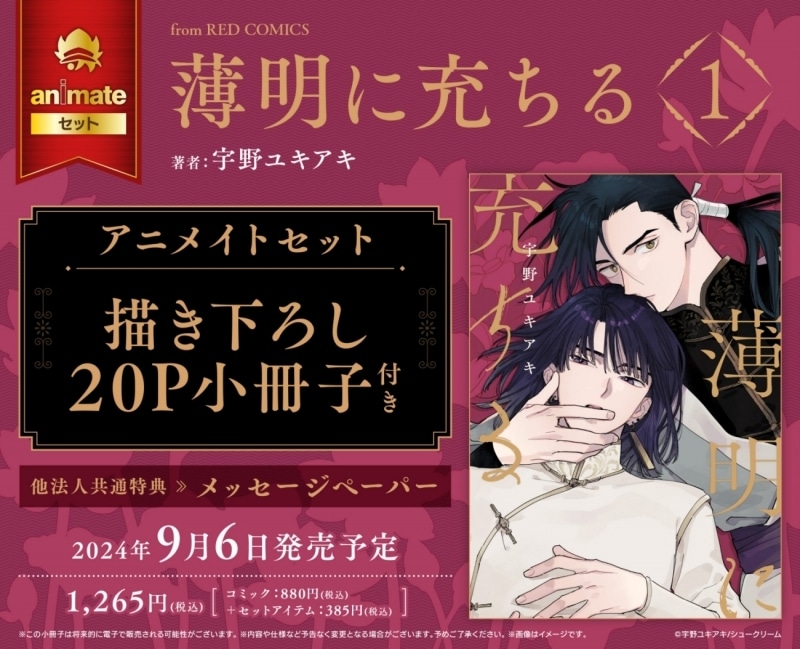 [BL漫画] 薄明に充ちる第1巻 アニメイトセット【描き下ろし20P小冊子付き】
 
2024年9月6日発売
で取扱中