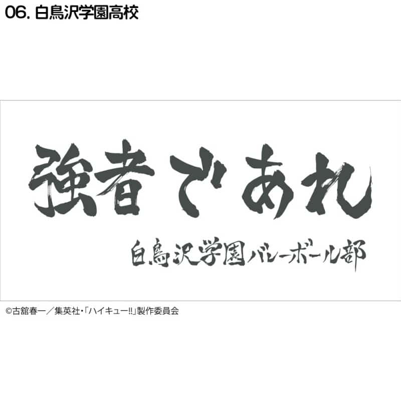 ハイキュー!! 横断幕ハンドタオルハーフ 白鳥沢学園【再販】
 
2024年11月下旬発売
で取扱中