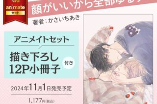 [BL漫画] 顔がいいから全部ゆるす! アニメイトセット【描き下ろし12P小冊子付き】
 
2024年11月1日発売
で取扱中