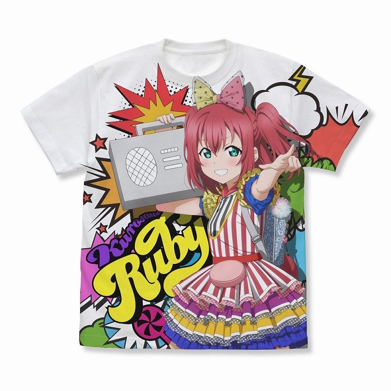 ラブライブ!サンシャイン!! 描き下ろし 黒澤ルビィ フルグラフィックTシャツ ソロコンサートver./WHITE-XL
 アニメイトで2025年02月発売