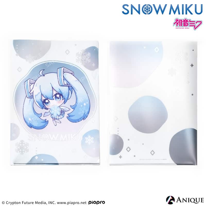 初音ミク [SNOW MIKU] 雪ミク 描き起こしミニキャライラスト初音ミク メタリッククリアファイル アニメイトで2025年04月 下旬 発売予定