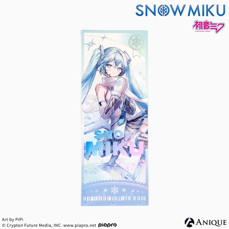 初音ミク [SNOW MIKU] 雪ミク 描き下ろしイラスト初音ミク Art by PiPi 箔押しチケット風カード アニメイトで2025年04月 下旬 発売予定