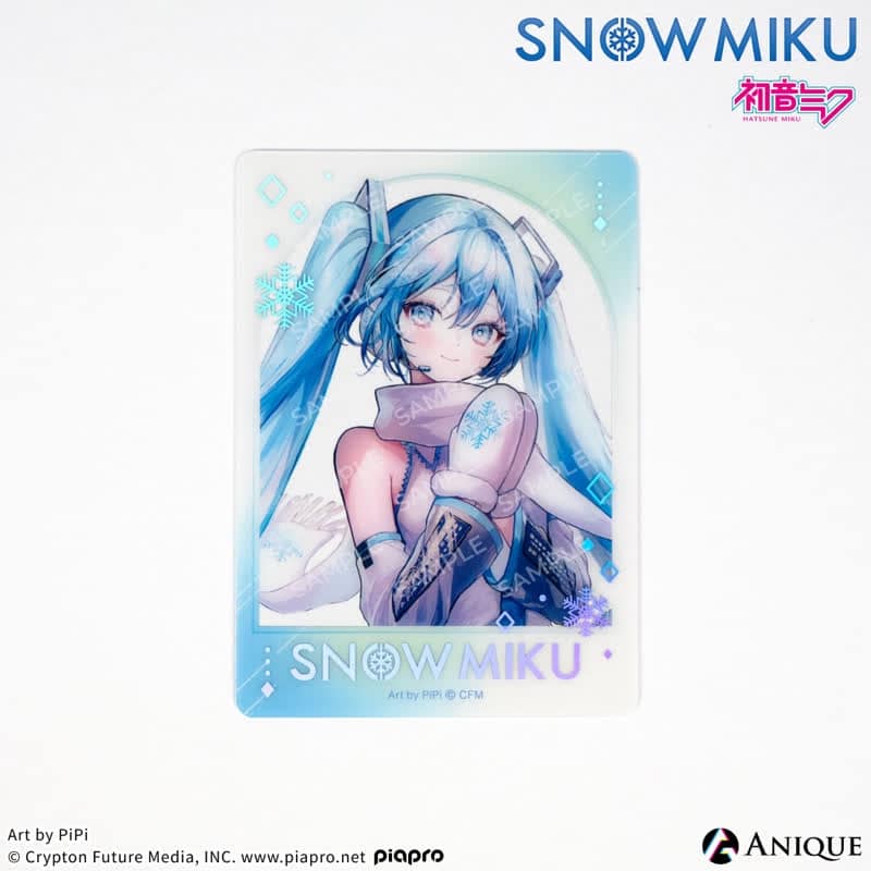 初音ミク [SNOW MIKU] 雪ミク 描き下ろしイラスト初音ミク Art by PiPi 箔押しクリアフォトカード アニメイトで2025年04月 下旬 発売予定