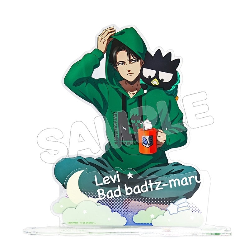 進撃の巨人×サンリオキャラクターズ4 ビッグアクリルスタンド リヴァイ×バッドばつ丸
 
2025年08月発売
で取扱中 (アニメイト)