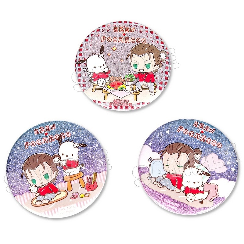 進撃の巨人×サンリオキャラクターズ4 グリッター缶バッジセット エレン×ポチャッコ
 
2025年08月発売