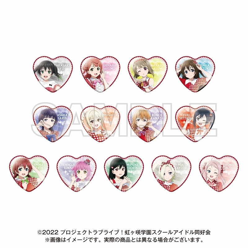 NTTドコモ × 映画『ラブライブ! ニジガク 完結編 第1章』 トレーディングハート缶バッジ(全13種)
 
2025年03月下旬発売