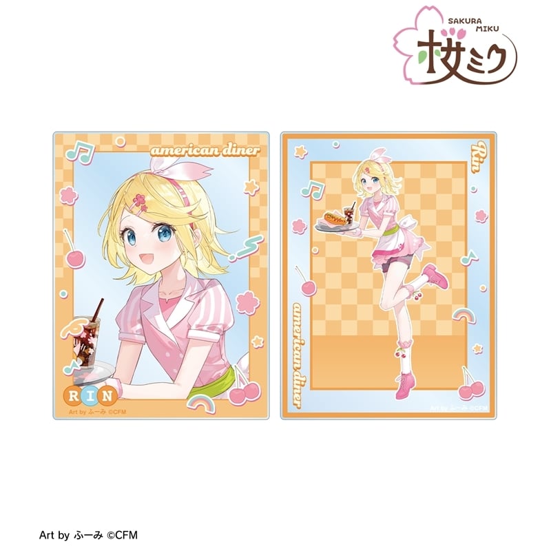 桜ミク 描き下ろし 鏡音リン アメリカンダイナーver. Art by ふーみ アクリルカード2枚セット
 
2025年9月17日発売