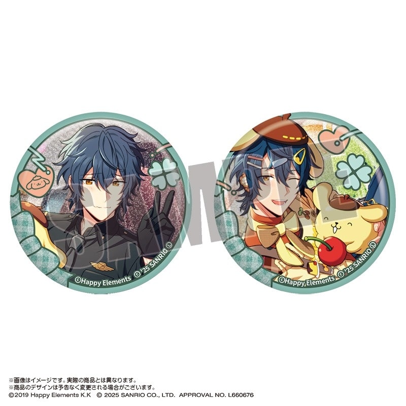 エリオスライジングヒーローズ × サンリオキャラクターズ グリッター缶バッジセット 4.グレイ・リヴァース×ポムポムプリン
 
2025年10月発売