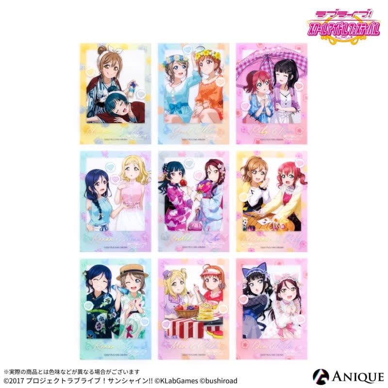 ラブライブ!スクールアイドルフェスティバル トレーディング箔押しクリアフォトカード(全9種)Aqours ver.
 
2025年10月下旬発売
で取扱中 (アニメイト)