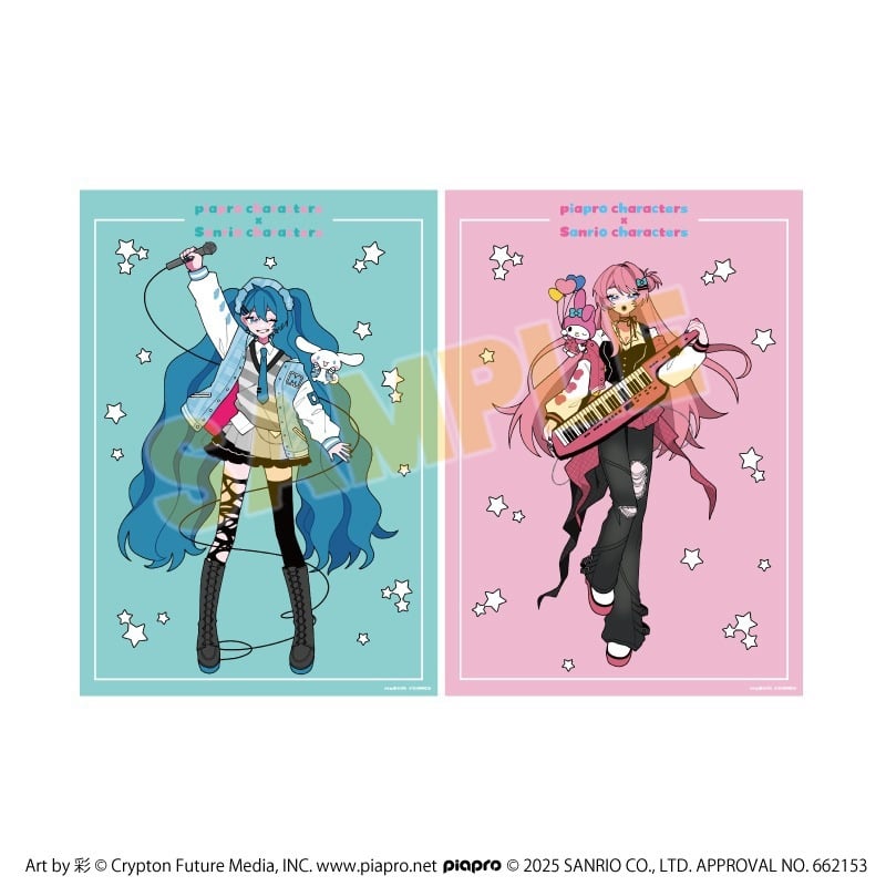 ピアプロキャラクターズ × サンリオキャラクターズ A4静電気ポスター(2枚セット)1月A(コラボイラスト)
 
2025年09月発売