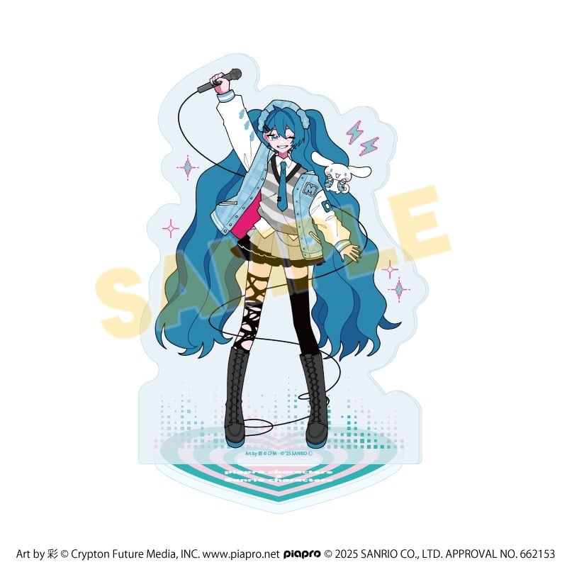 ピアプロキャラクターズ × サンリオキャラクターズ アクリルスタンド1月初音ミク × シナモロール(コラボイラスト)
 
2025年09月発売