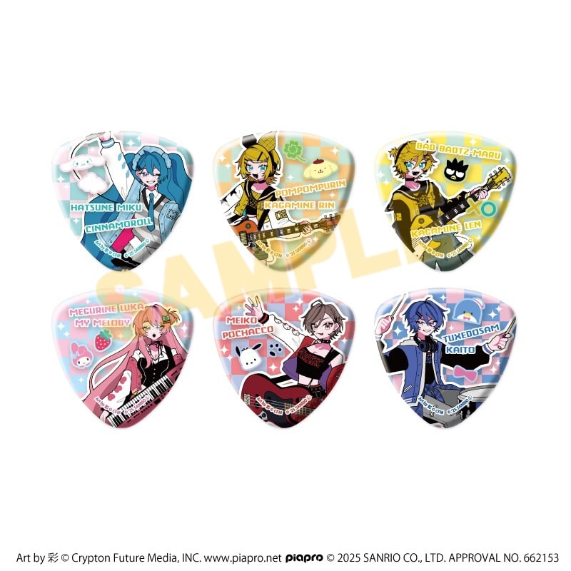ピアプロキャラクターズ × サンリオキャラクターズ ピック型缶バッジ1月ブラインド(全6種)(コラボイラスト)
 
2025年09月発売