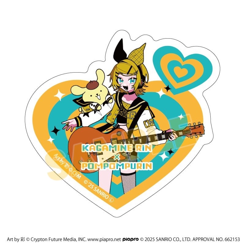 ピアプロキャラクターズ × サンリオキャラクターズ ダイカットスマホステッカー2月鏡音リン×ポムポムプリン(コラボイラスト)
 
2025年09月発売