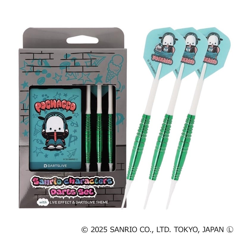 Sanrio characters ダーツセット with DARTSLIVE CARD【Solid&Cool】　ポチャッコ
 
2025年08月上旬発売