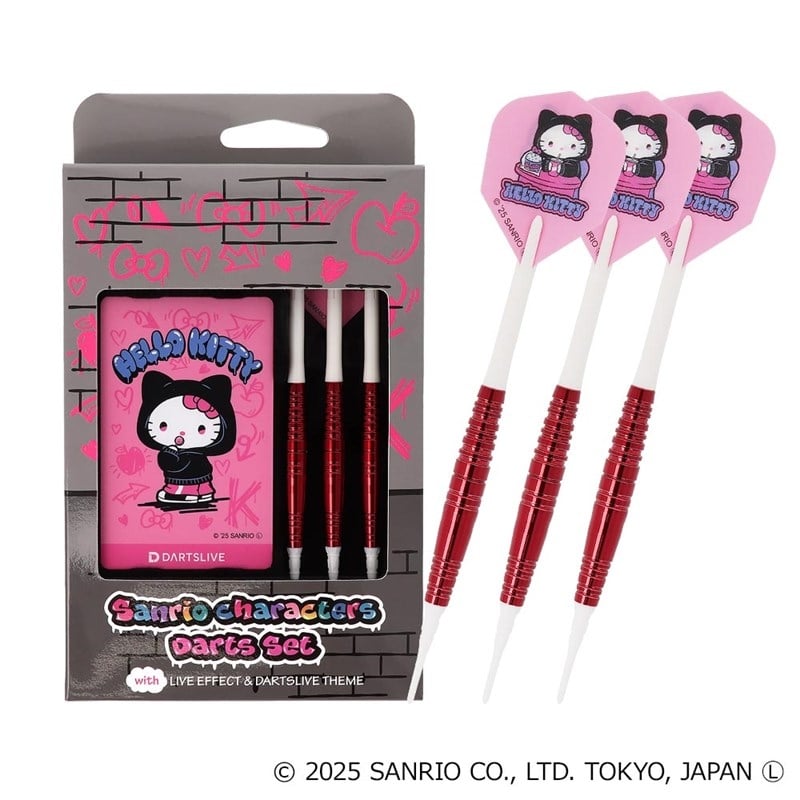 Sanrio characters ダーツセット with DARTSLIVE CARD【Solid&Cool】　ハローキティ
 
2025年08月上旬発売
