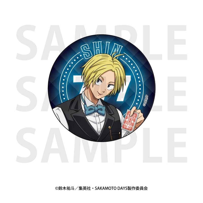 サカモトデイズ メタリック缶バッジ 描き下ろし等身カジノディーラー朝倉シン 
2025年10月下旬発売