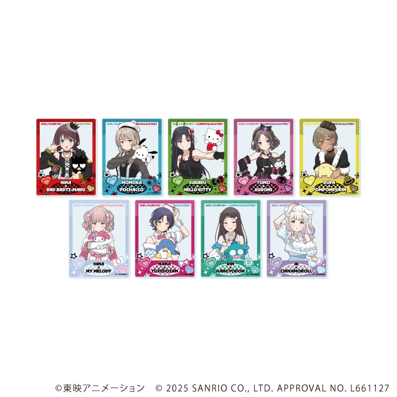 ガールズバンドクライ×サンリオキャラクターズ アクリルカード1月ブラインド(全9種) 等身デザイン(コラボイラスト)
 
2025年10月発売
