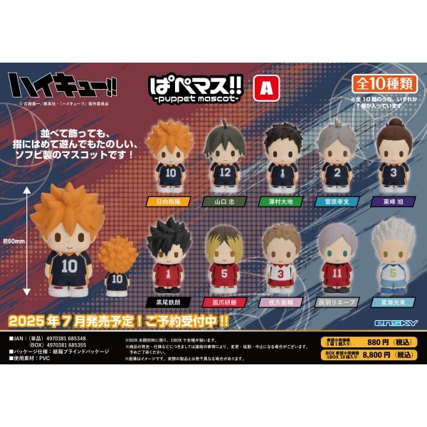 アニメ「ハイキュー!!」 ぱぺマス!! A
 エンスカイで2025年8月下旬
発売
