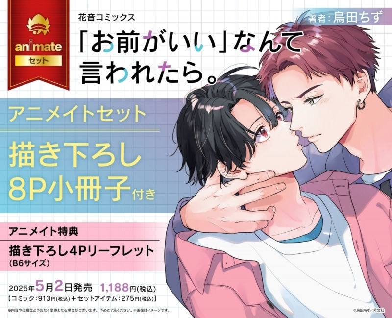 [BL漫画] お前がいいなんて言われたら。 アニメイトセット【描き下ろし8P小冊子】
 
2025年5月2日発売
で取扱中