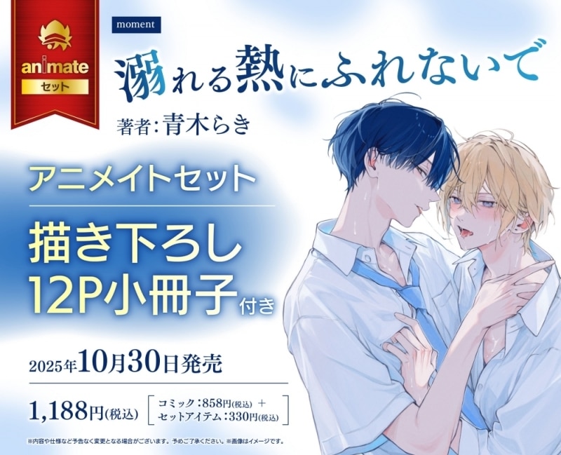 [BL漫画] 溺れる熱にふれないで アニメイトセット【描き下ろし12P小冊子付き】
 
2025年10月30日発売
で取扱中
