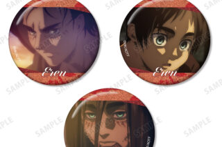 進撃の巨人 エレン 場面写グリッター缶バッジ3個セット AMNIBUSで2026年2月中旬発売 進撃の巨人 エレン 場面写グリッター缶バッジ3個セット AMNIBUSで2026年2月中旬発売