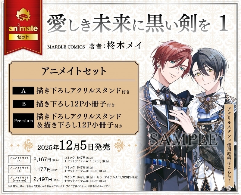 [BL漫画] 愛しき未来に黒い剣を第1巻 アニメイトセットB【描き下ろし12P小冊子付き】
 
2025年12月5日発売
で取扱中
